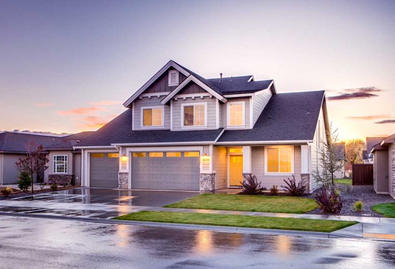 Exterior Of Home In The Evening